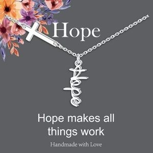 HOPE Dainty Religious “Hope” Pendant Cross Chain Necklace